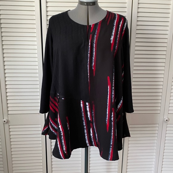 Blue Sky Mixed Media Rayon Tunic with pocket 1X - Picture 12 of 12